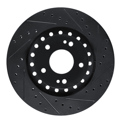 R1 93-99 Dodge STEALTH Front Right Drilled & Slotted Black Brake Rotor