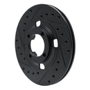 R1 83-89 Isuzu Impulse Front Left Drilled & Slotted Black Brake Rotor