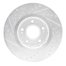 R1 09-15 Mitsubishi Lancer Front & Rear Drilled & Slotted Silver Brake Rotor Set