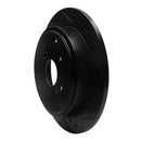 R1 01-08 Acura MDX Rear Right Drilled & Slotted Black Brake Rotor
