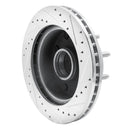 R1 86-94 Ford E-250 Econoline Front Left Drilled & Slotted Silver Brake Rotor