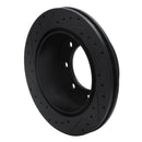 R1 99-20 Chevrolet Express 2500 Rear Right Drilled & Slotted Black Brake Rotor