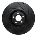 R1 15-23 Mercedes-Benz E300 Front Left Drilled & Slotted Black Brake Rotor