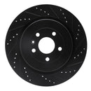 R1 13-19 Ford Flex Front & Rear Drilled & Slotted Black Brake Rotor Set