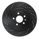 R1 13-19 Ford Flex Front & Rear Drilled & Slotted Black Brake Rotor Set