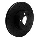 R1 93-97 BMW 850CI Front Right Drilled & Slotted Black Brake Rotor