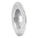 R1 15-25 Acura TLX Rear Drilled & Slotted Silver Brake Rotor Set