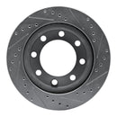 R1 71-97 Dodge D300 Front Left Drilled & Slotted Silver Brake Rotor