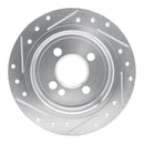 R1 02-15 Mini Cooper Rear Drilled & Slotted Silver Brake Rotor Set