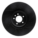 R1 18-25 Land Rover Defender 110 Front Left Drilled & Slotted Black Brake Rotor