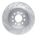 R1 03-11 Lincoln Town Car Rear Right Drilled & Slotted Silver Brake Rotor