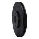 R1 03-06 Mitsubishi Lancer Front Left Drilled & Slotted Black Brake Rotor