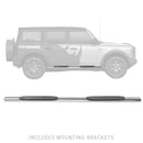 Go Rhino 2021+ Ford Bronco (Excludes Sport Models) 4in 1000 Series Complete Kit w/Sidestep + Brkts