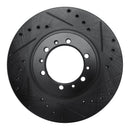 R1 90-04 Mitsubishi Montero Sport (USA/Canada) Front Right Drilled & Slotted Black Brake Rotor