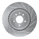 R1 00-06 Jaguar XKR Rear Left Drilled & Slotted Silver Brake Rotor