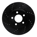 R1 03-11 Ford Crown Victoria Front Left Drilled & Slotted Black Brake Rotor