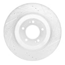 R1 2019-2025 Hyundai Elantra N Rear Left Drilled & Slotted Silver Brake Rotor