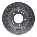 R1 03-06 Kia SORENTO Rear Left Drilled & Slotted Silver Brake Rotor