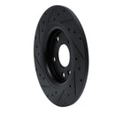 R1 17-25 Chrysler Voyager Rear Right Drilled & Slotted Black Brake Rotor