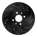R1 12-19 Fiat 500 Front & Rear Drilled & Slotted Black Brake Rotor Set