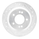 R1 14-23 Hyundai Kona Rear Right Drilled & Slotted Silver Brake Rotor