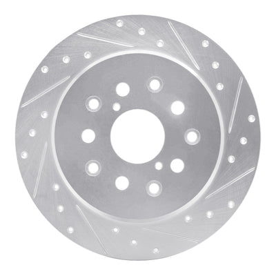 R1 98-10 Lexus IS300 Rear Right Drilled & Slotted Silver Brake Rotor