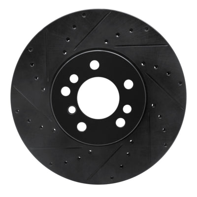 R1 00-06 BMW X5 Front Left Drilled & Slotted Black Brake Rotor