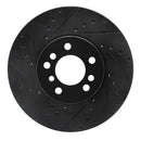 R1 00-06 BMW X5 Front Left Drilled & Slotted Black Brake Rotor