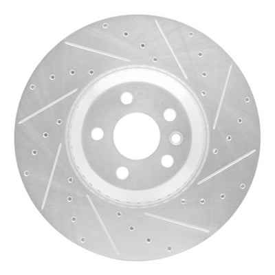 R1 20-25 Jaguar E-Pace Front Right Drilled & Slotted Silver Brake Rotor