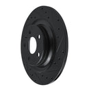 R1 18-25 Volvo XC60 Rear Right Drilled & Slotted Black Brake Rotor