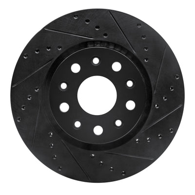 R1 2002-2018 Dodge Sprinter 2500 Rear Right Drilled & Slotted Black Brake Rotor