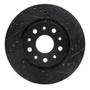 R1 2002-2018 Dodge Sprinter 2500 Rear Right Drilled & Slotted Black Brake Rotor
