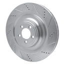 R1 08-09 Jaguar XKR Left Front Drilled & Slotted Silver Brake Rotor