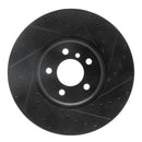 R1 08-19 BMW X5 Front Right Drilled & Slotted Black Brake Rotor