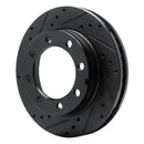 R1 77-93 Chevrolet V30 & V3500 Pickup Front Left Drilled & Slotted Black Brake Rotor