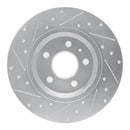 R1 08-25 Audi Q5 (USA/Canada Excl Hybrid) Rear Right Drilled & Slotted Silver Brake Rotor