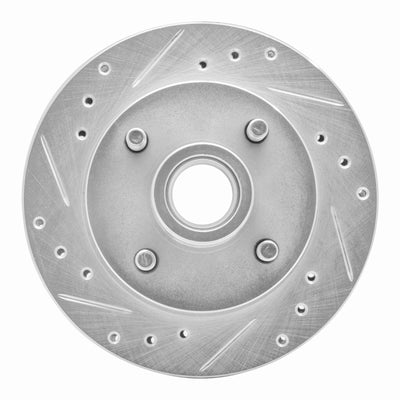 R1 74-80 Ford Mustang II Front Left Drilled & Slotted Silver Brake Rotor