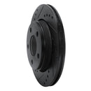 R1 85-91 Audi 5000CS Turbo Quattro Rear Left Drilled & Slotted Black Brake Rotor