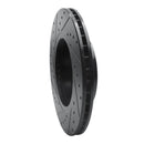 R1 04-10 BMW X3 Front Right Drilled & Slotted Black Brake Rotor