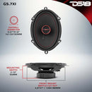 DS18 5x7in 50 Watts RMS 4 ohm 2-Way Coaxial Speaker System Universal Fit