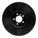 R1 06-12 Land Rover Range Rover Front Left Drilled & Slotted Black Brake Rotor