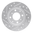 R1 84-87 Honda Civic Front Right Drilled & Slotted Silver Brake Rotor