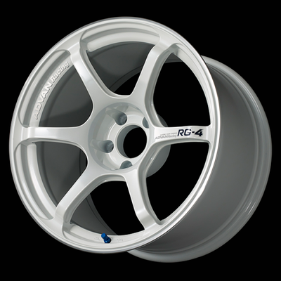 Advan RG-4 17x8.0 / +54 Offset / 5x114.3 / 73mm Bore / Racing White Metallic and Ring