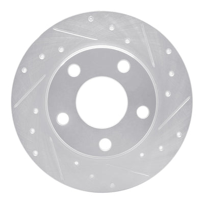 R1 99-05 Audi A6 Quattro Rear Right Drilled & Slotted Silver Brake Rotor