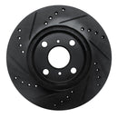 R1 00-05 Toyota MR2 Spyder Front Right Drilled & Slotted Black Brake Rotor