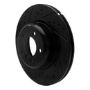 R1 06-13 BMW 135I Front Left Drilled & Slotted Black Brake Rotor