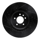 R1 06-17 Land Rover Discovery (Latin America) Front Right Drilled & Slotted Black Brake Rotor