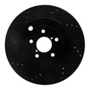 R1 17-25 Subaru BRZ Front & Rear Drilled & Slotted Black Brake Rotor Set