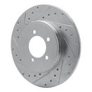 R1 03-05 Lincoln AVIATOR Rear Left Drilled & Slotted Silver Brake Rotor