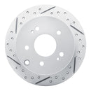 R1 04-12 Mitsubishi Galant Rear Left Drilled & Slotted Geo-Carbon Rotor